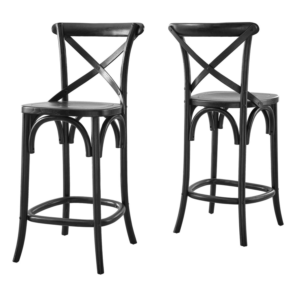 Gear Counter Stool - Black (EEI-5562-BLK)
