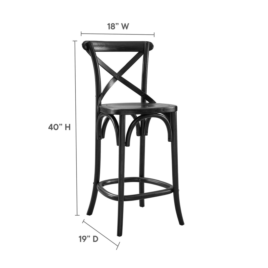 Gear Counter Stool - Black (EEI-5562-BLK)