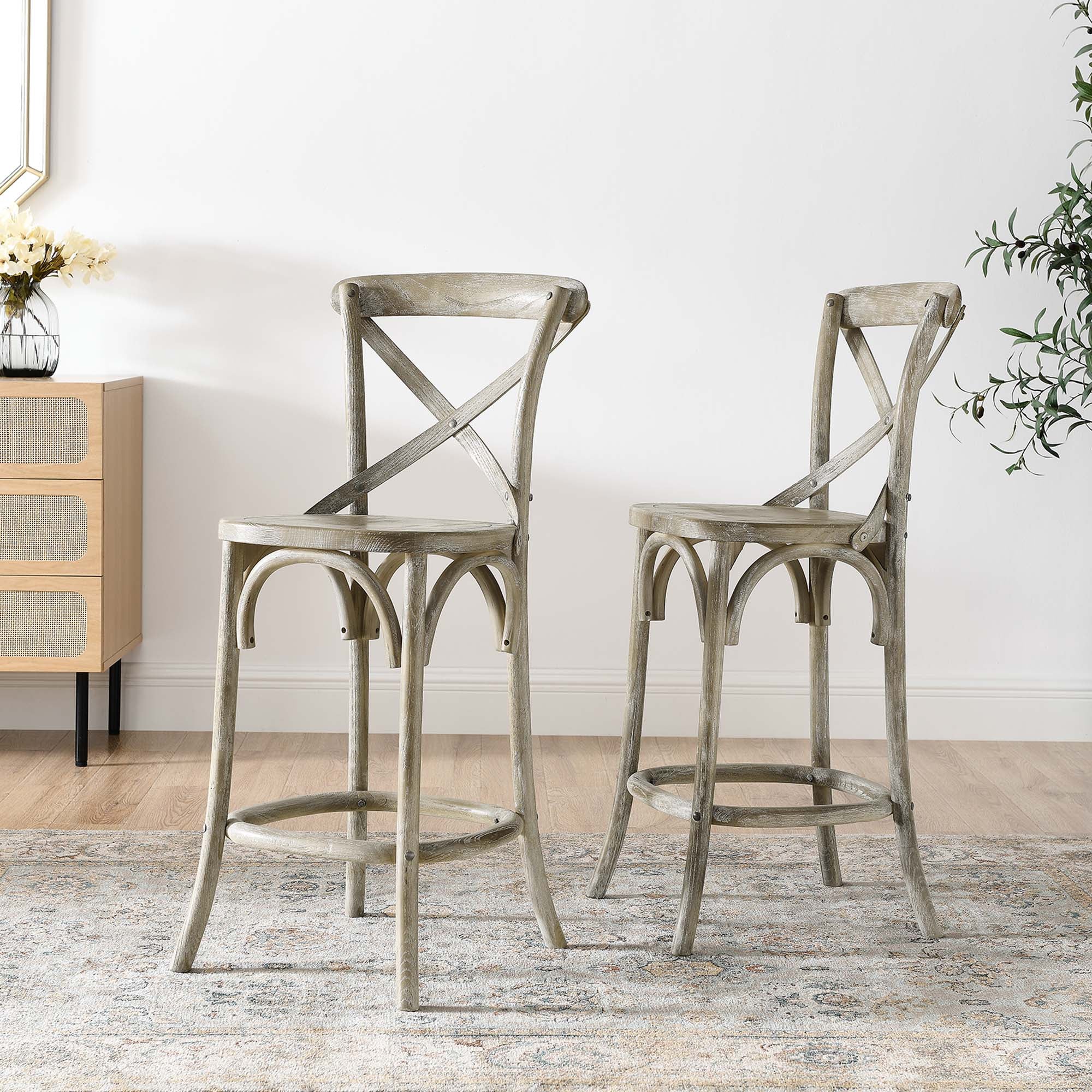 Gear Counter Stool - Gray (EEI-5562-GRY)