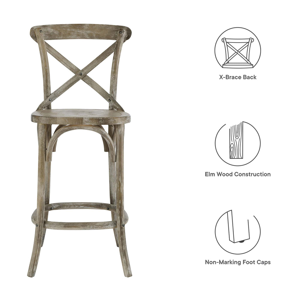Gear Counter Stool - Gray (EEI-5562-GRY)