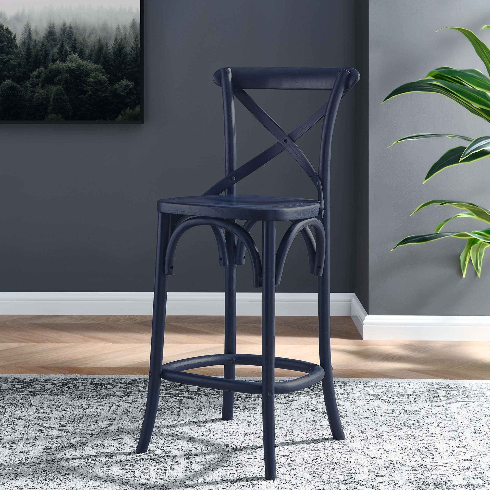 Gear Counter Stool - Midnight Blue (EEI-5562-MID)