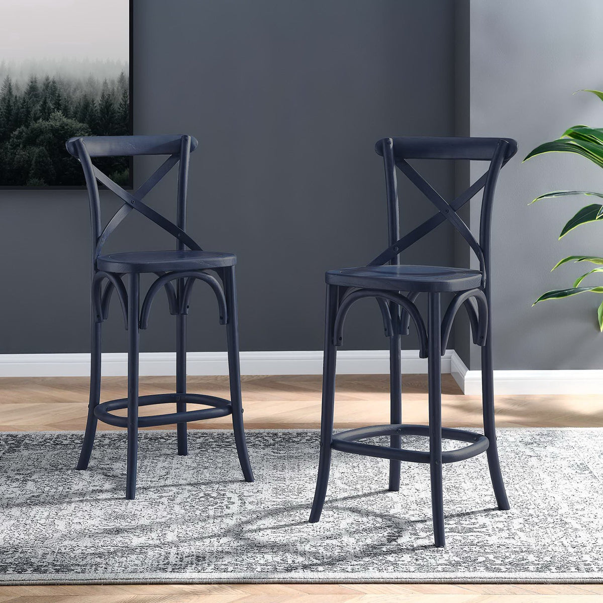 Gear Counter Stool - Midnight Blue (EEI-5562-MID)