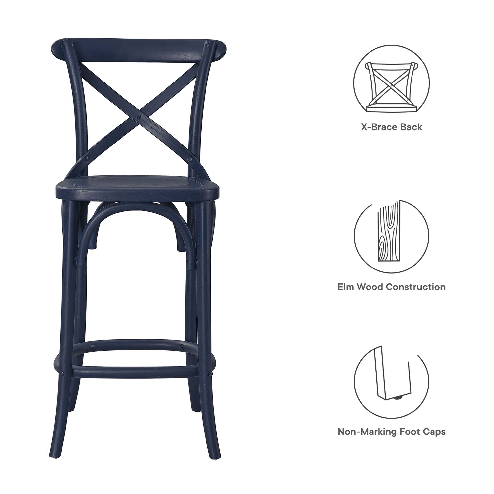 Gear Counter Stool - Midnight Blue (EEI-5562-MID)