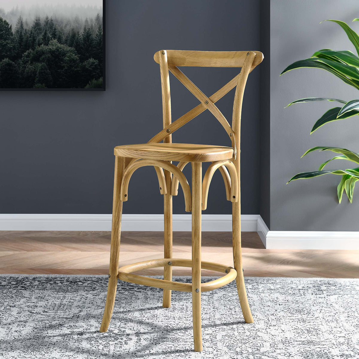 Gear Counter Stool - Natural (EEI-5562-NAT)