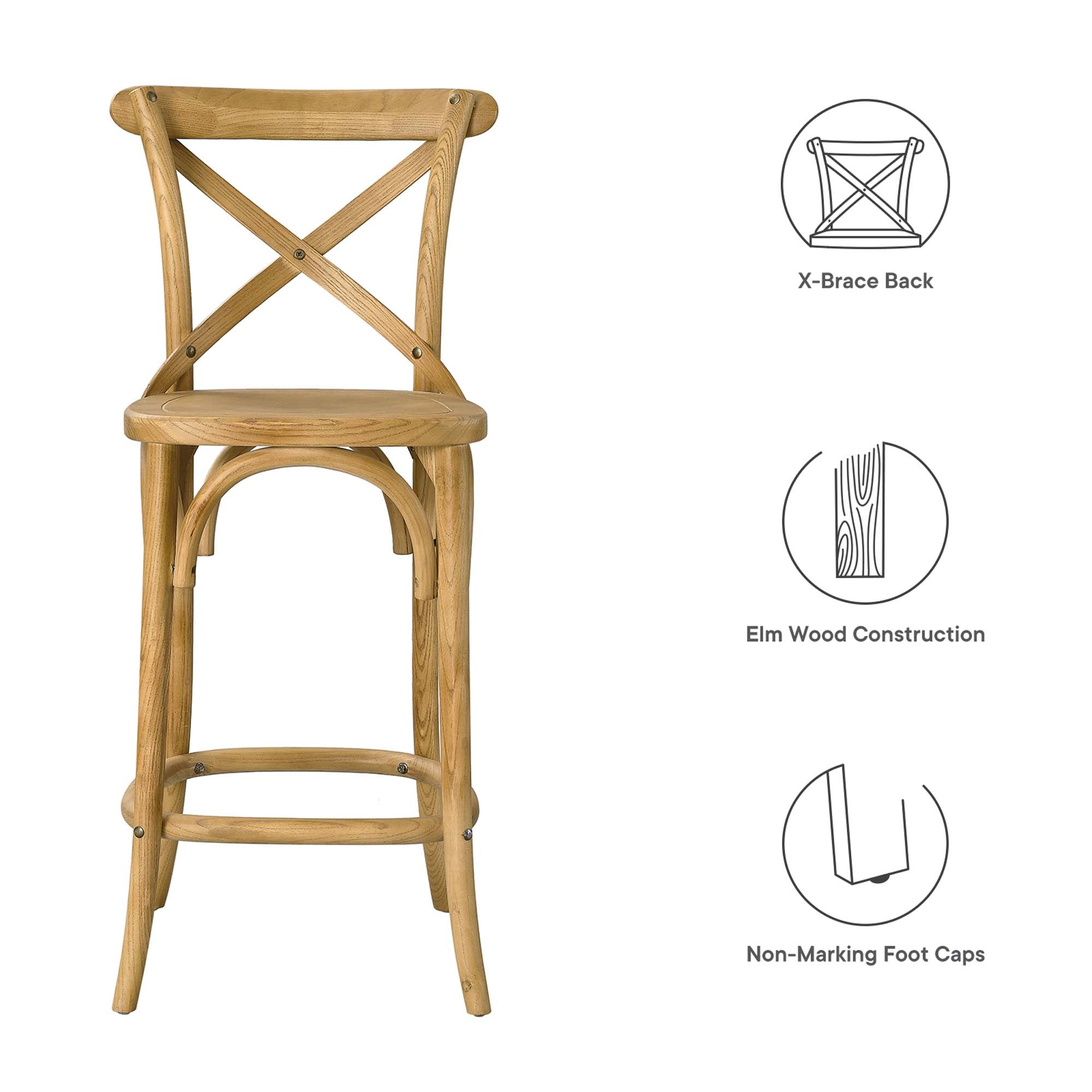 Gear Counter Stool - Natural (EEI-5562-NAT)
