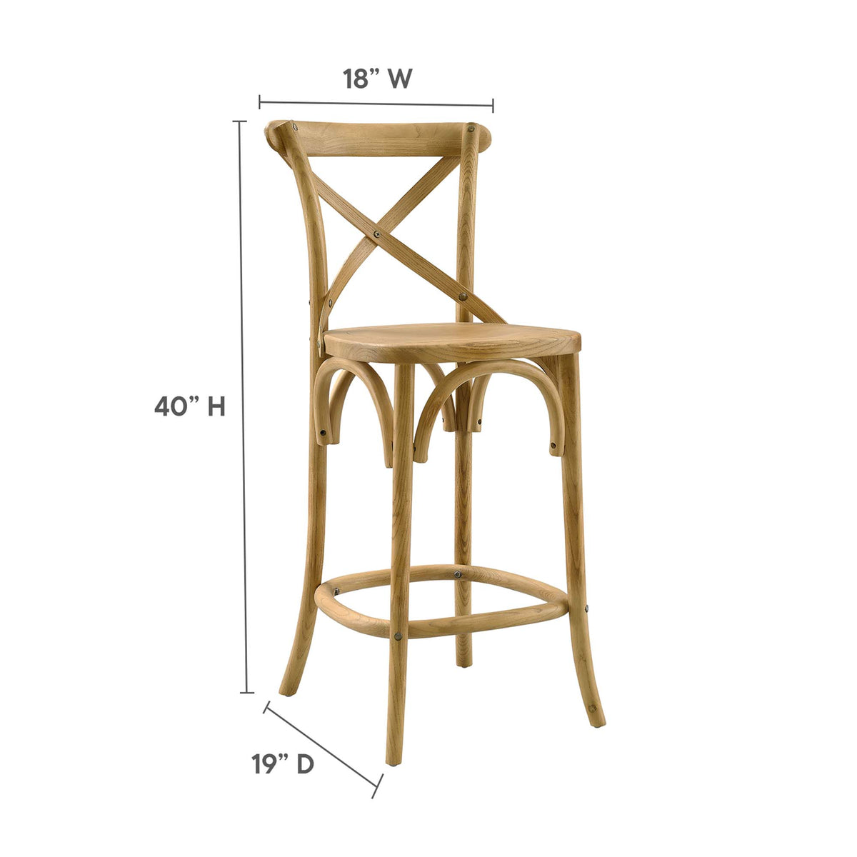 Gear Counter Stool - Natural (EEI-5562-NAT)