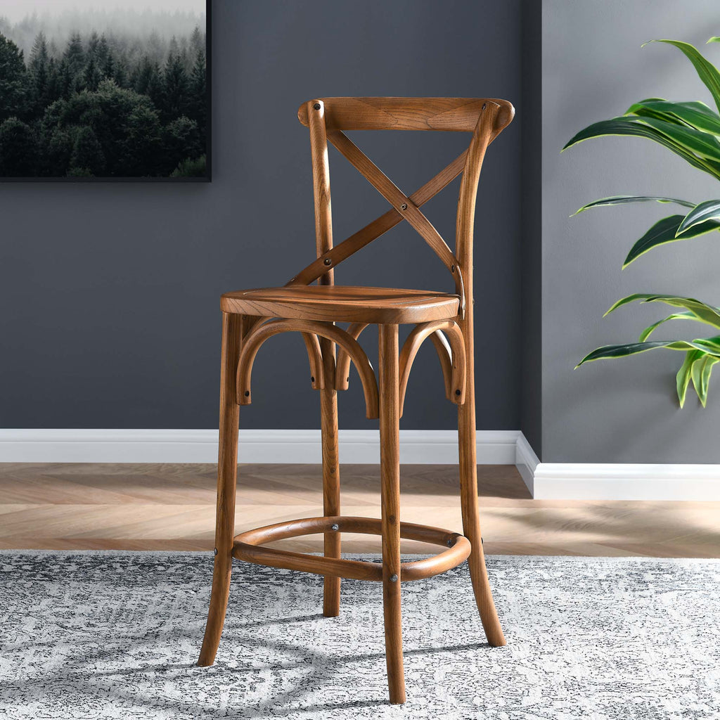 Gear Counter Stool - Walnut (EEI-5562-WAL)