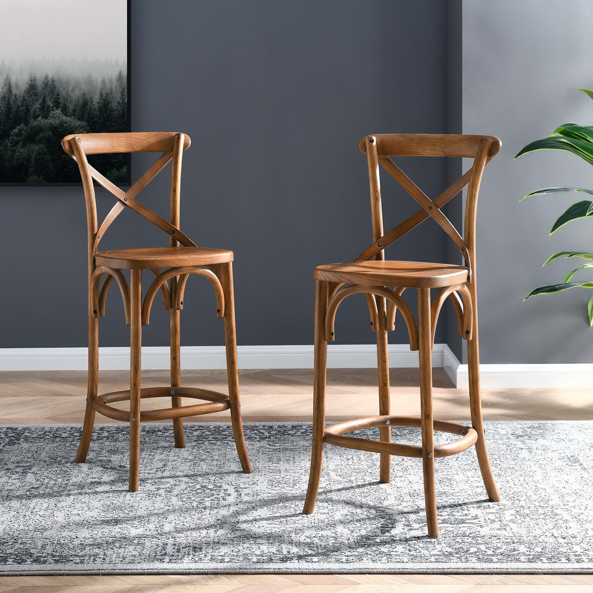 Gear Counter Stool - Walnut (EEI-5562-WAL)