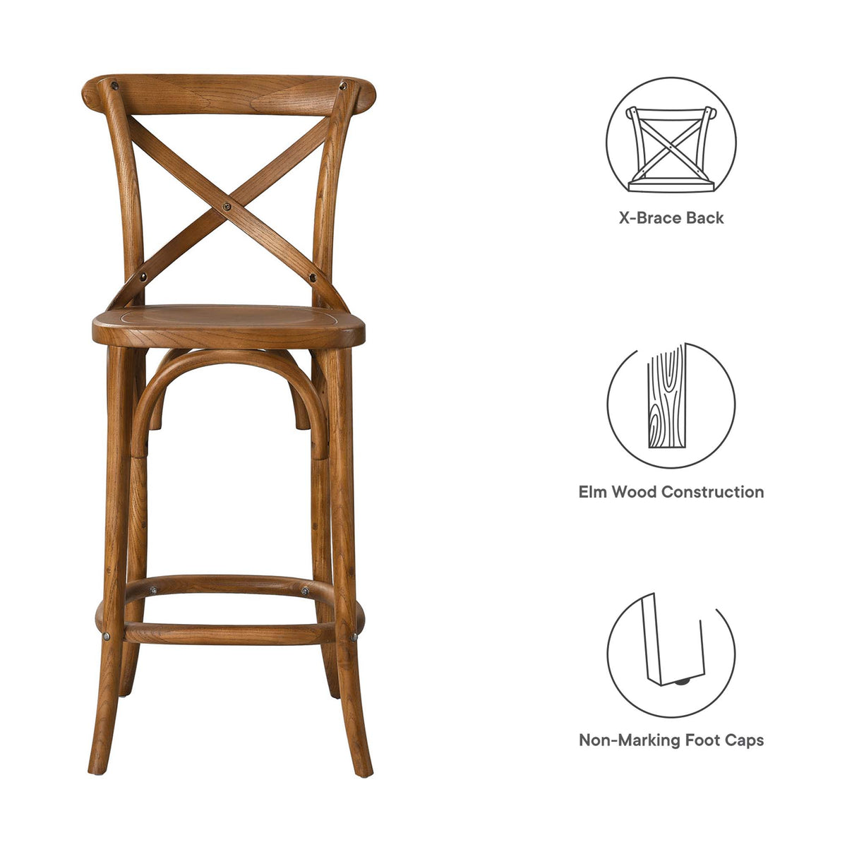 Gear Counter Stool - Walnut (EEI-5562-WAL)