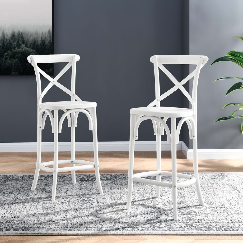 Gear Counter Stool - White (EEI-5562-WHI)