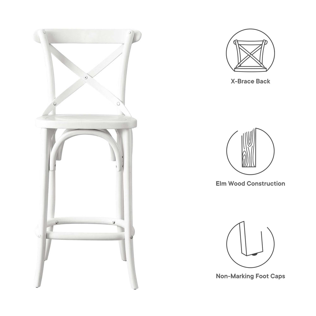 Gear Counter Stool - White (EEI-5562-WHI)