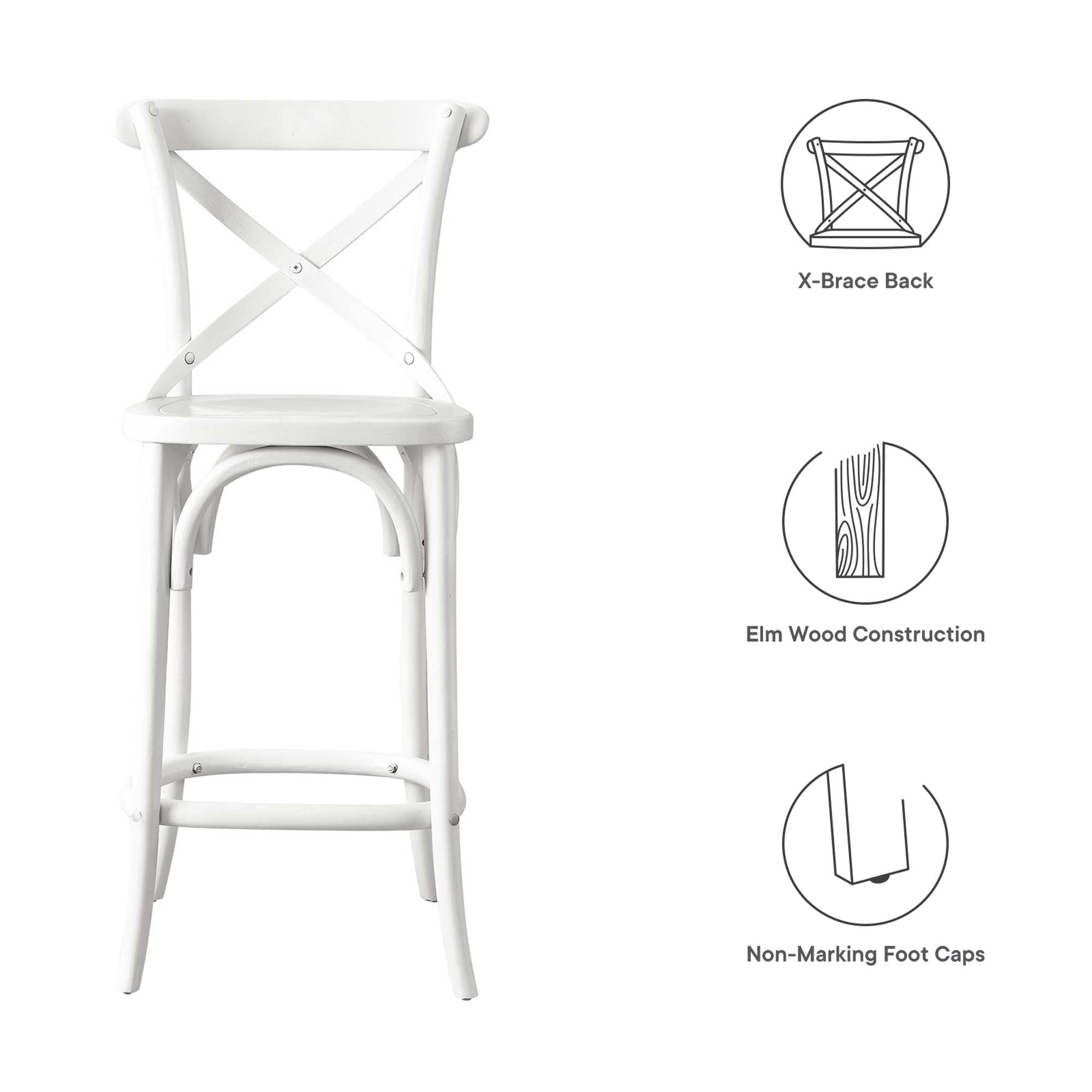 Gear Counter Stool - White (EEI-5562-WHI)