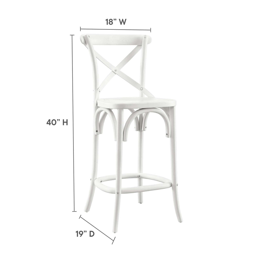 Gear Counter Stool - White (EEI-5562-WHI)