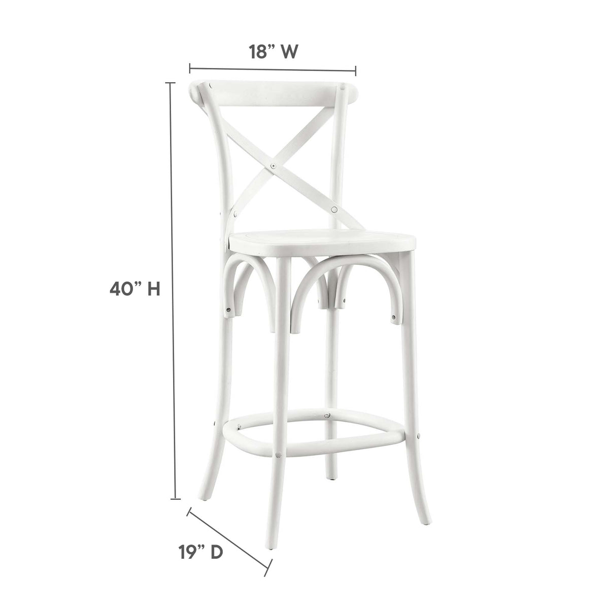 Gear Counter Stool - White (EEI-5562-WHI)