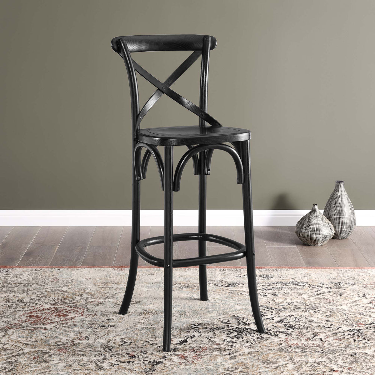 Gear Bar Stool - Black (EEI-5563-BLK)