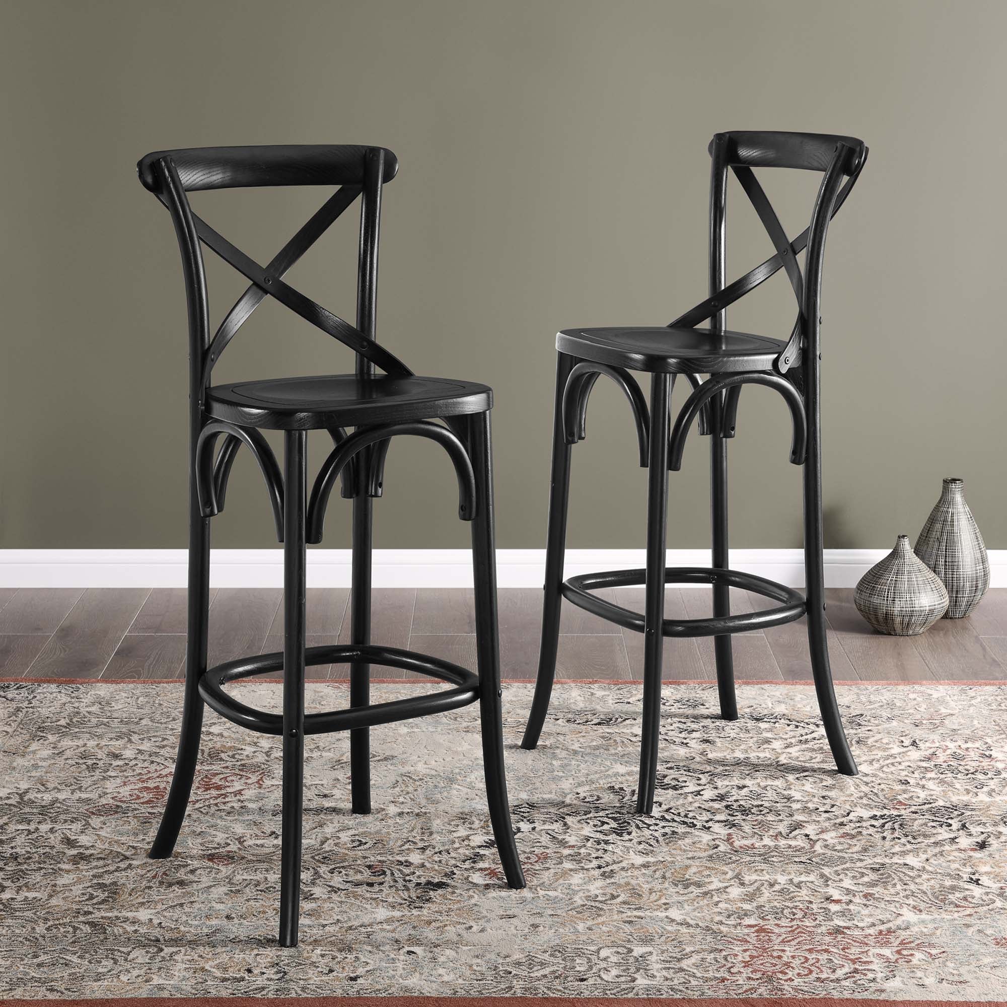 Gear Bar Stool - Black (EEI-5563-BLK)