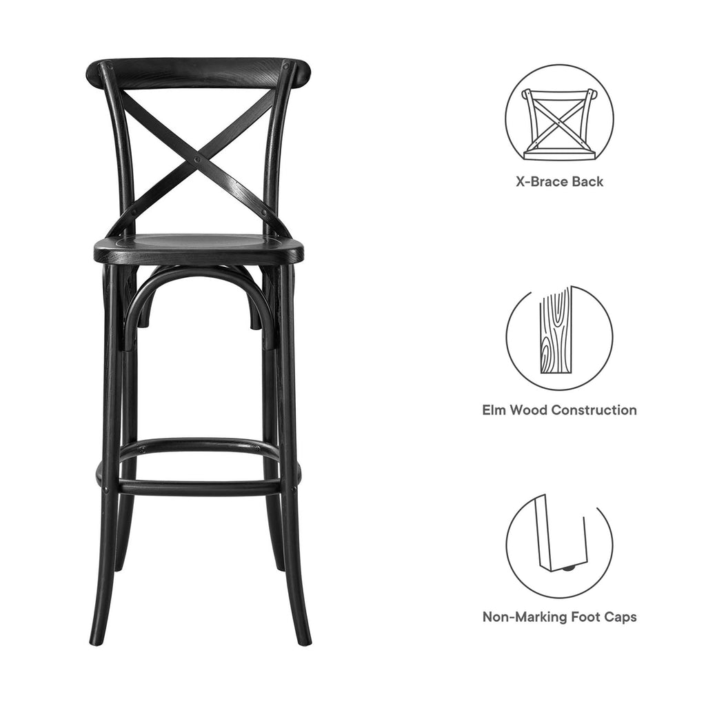 Gear Bar Stool - Black (EEI-5563-BLK)
