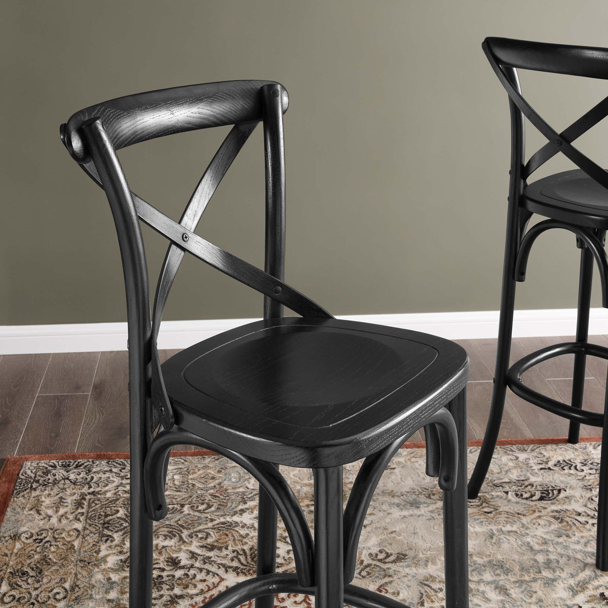 Gear Bar Stool - Black (EEI-5563-BLK)