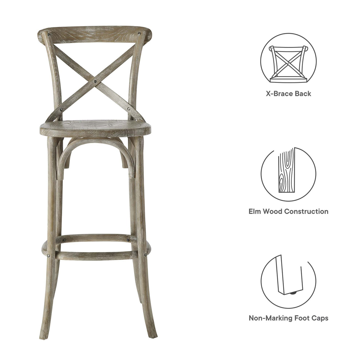 Gear Bar Stool - Gray (EEI-5563-GRY)