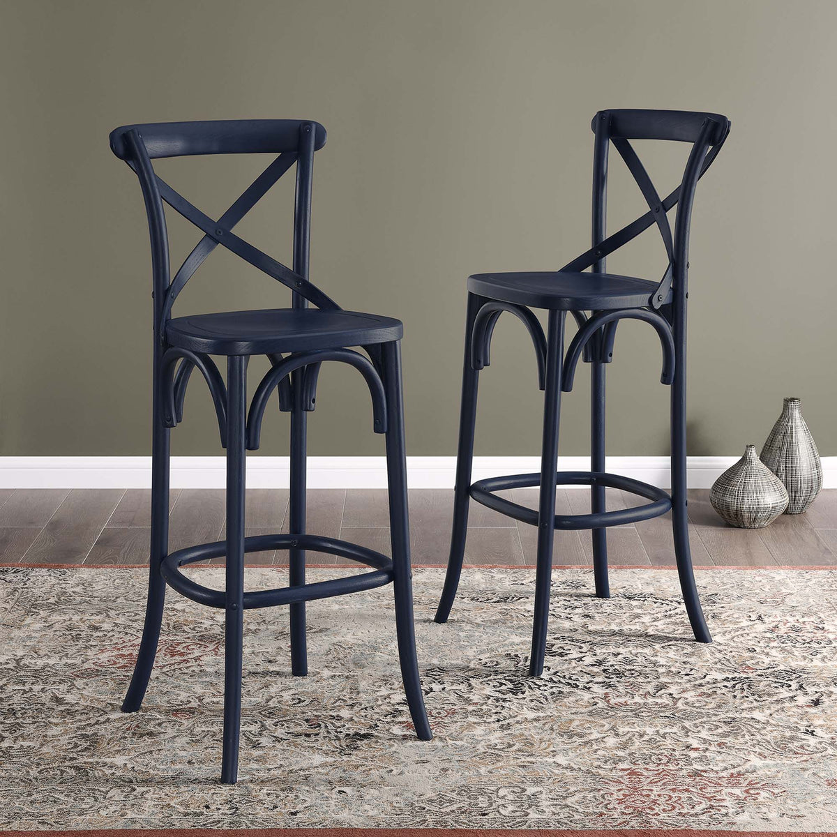 Gear Bar Stool - Midnight Blue (EEI-5563-MID)