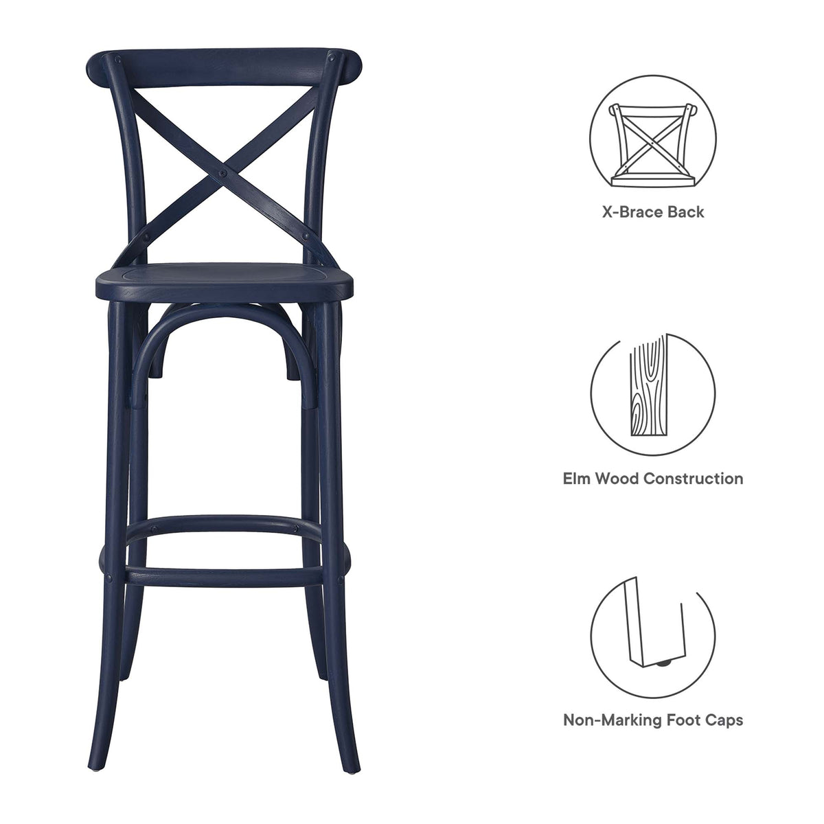 Gear Bar Stool - Midnight Blue (EEI-5563-MID)