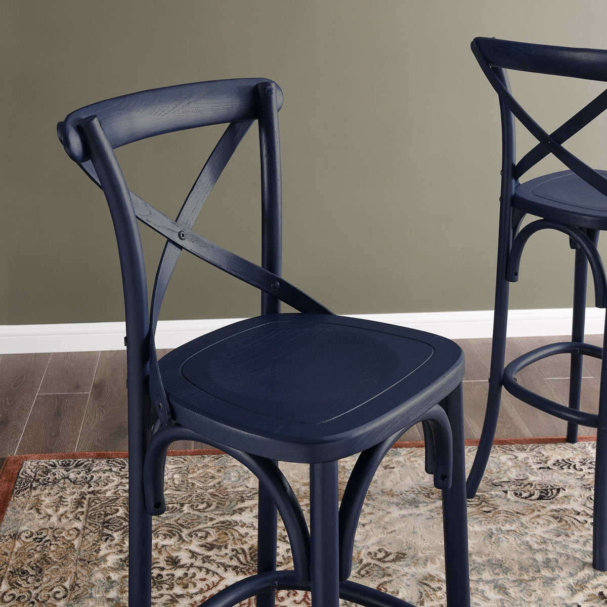 Gear Bar Stool - Midnight Blue (EEI-5563-MID)