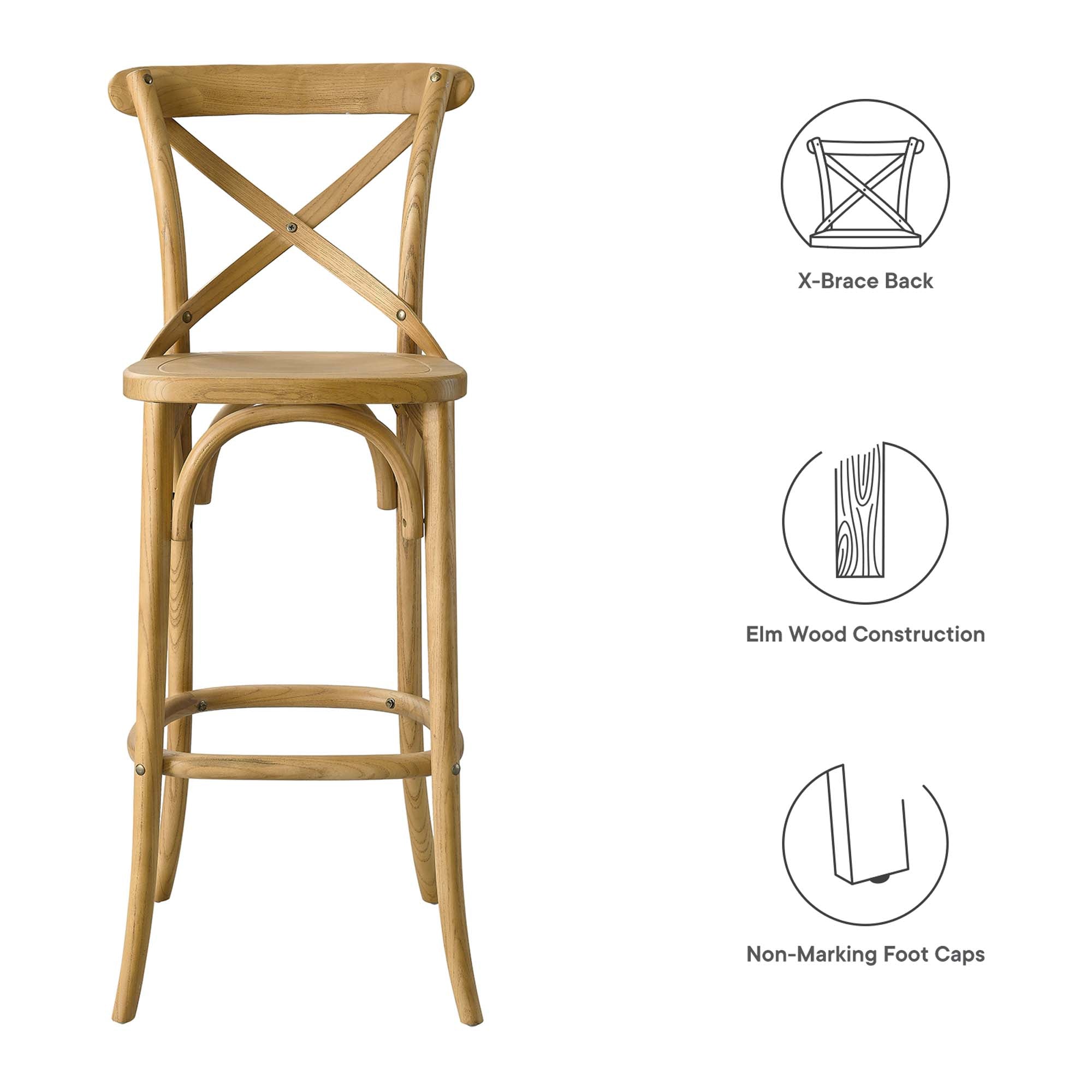 Gear Bar Stool - Natural (EEI-5563-NAT)