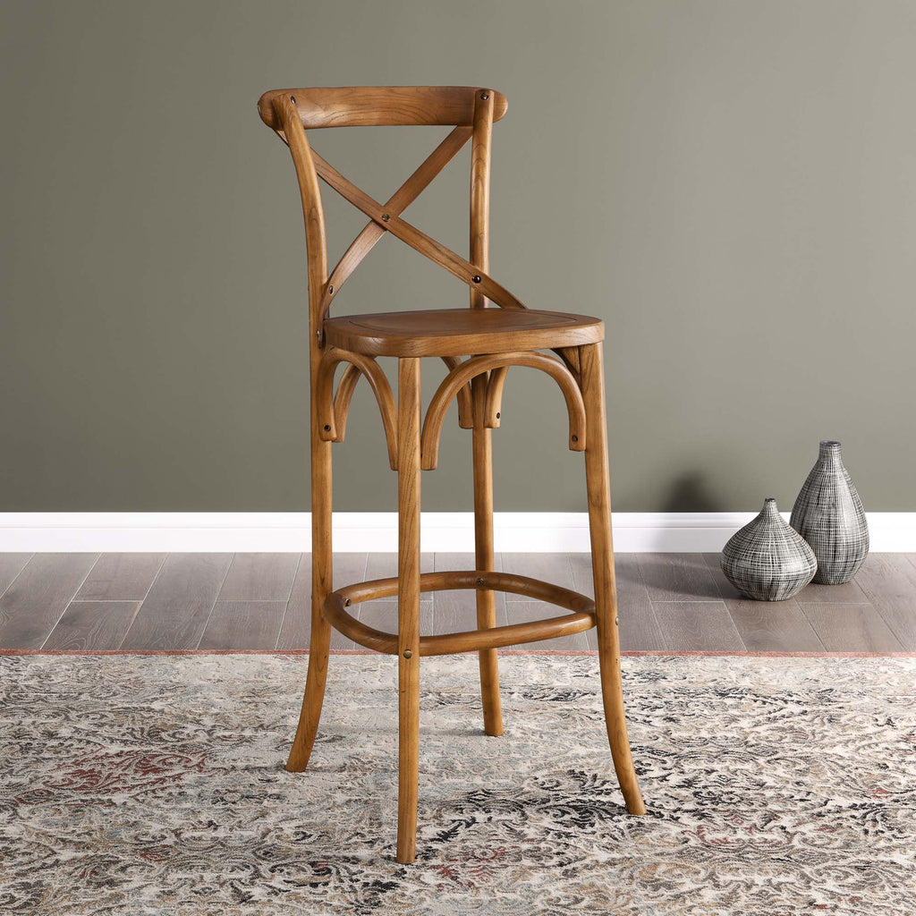 Gear Bar Stool - Walnut (EEI-5563-WAL)