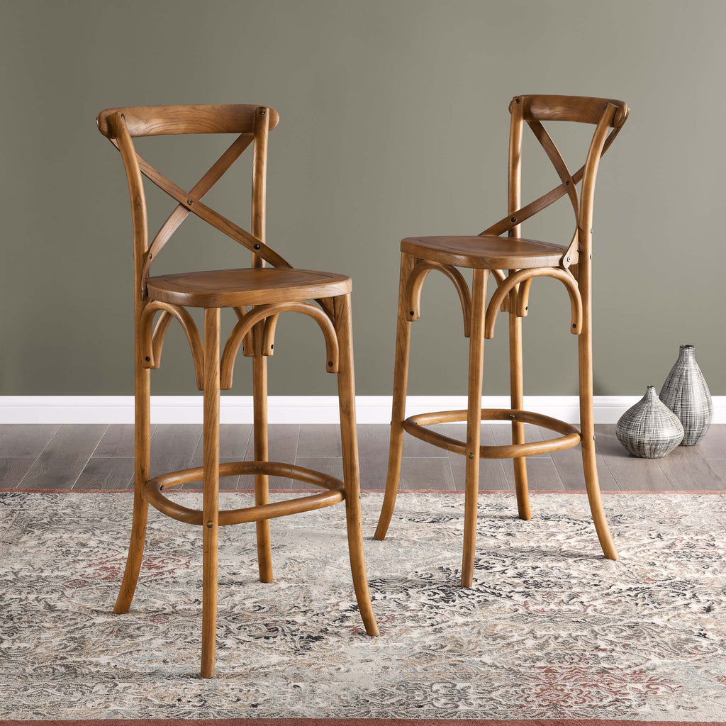 Gear Bar Stool - Walnut (EEI-5563-WAL)