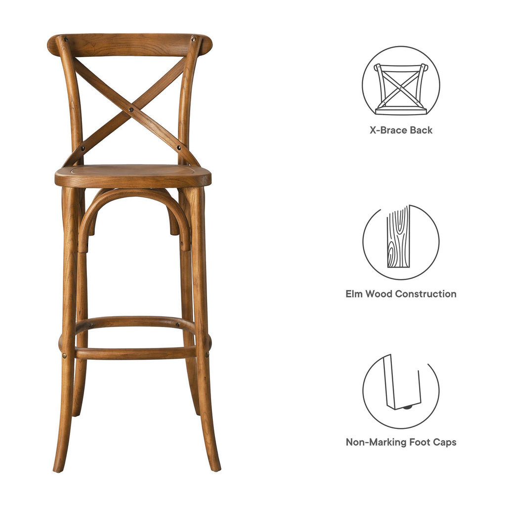 Gear Bar Stool - Walnut (EEI-5563-WAL)