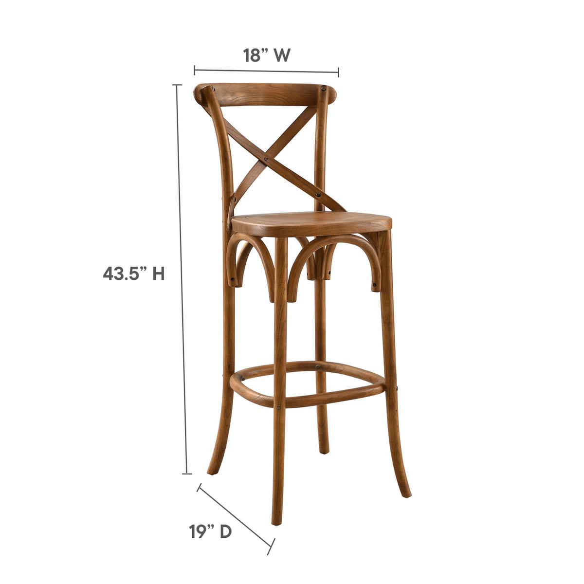 Gear Bar Stool - Walnut (EEI-5563-WAL)