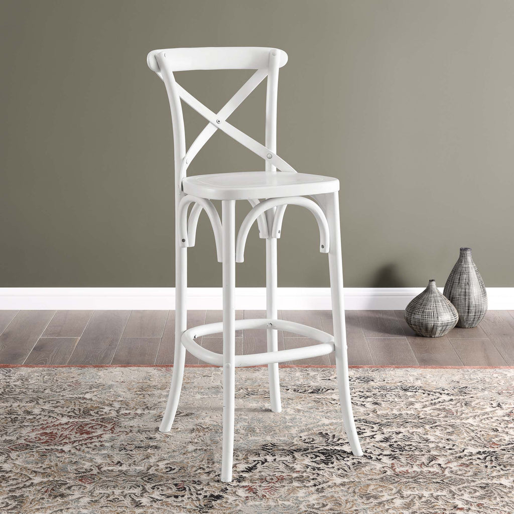 Gear Bar Stool - White (EEI-5563-WHI)