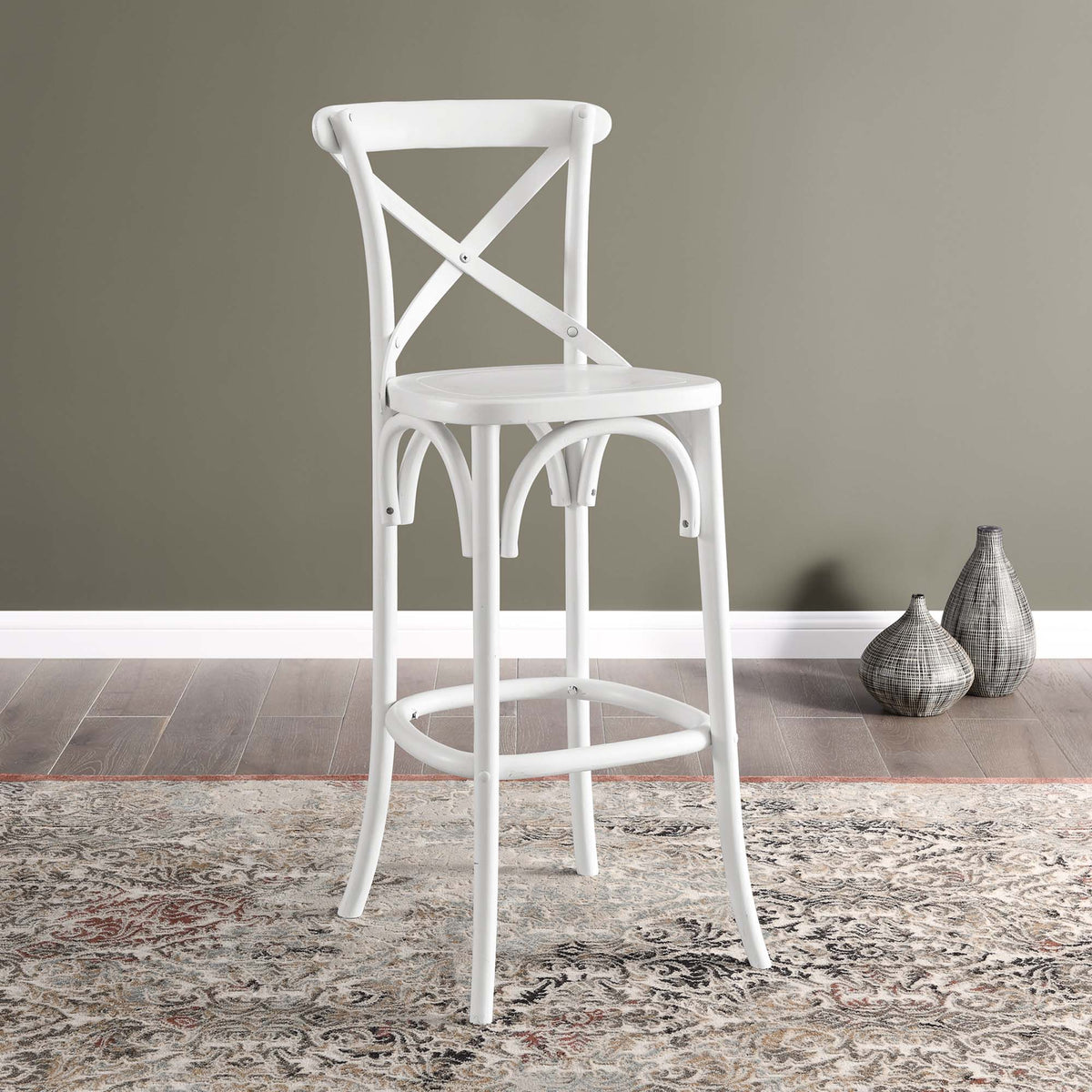 Gear Bar Stool - White (EEI-5563-WHI)