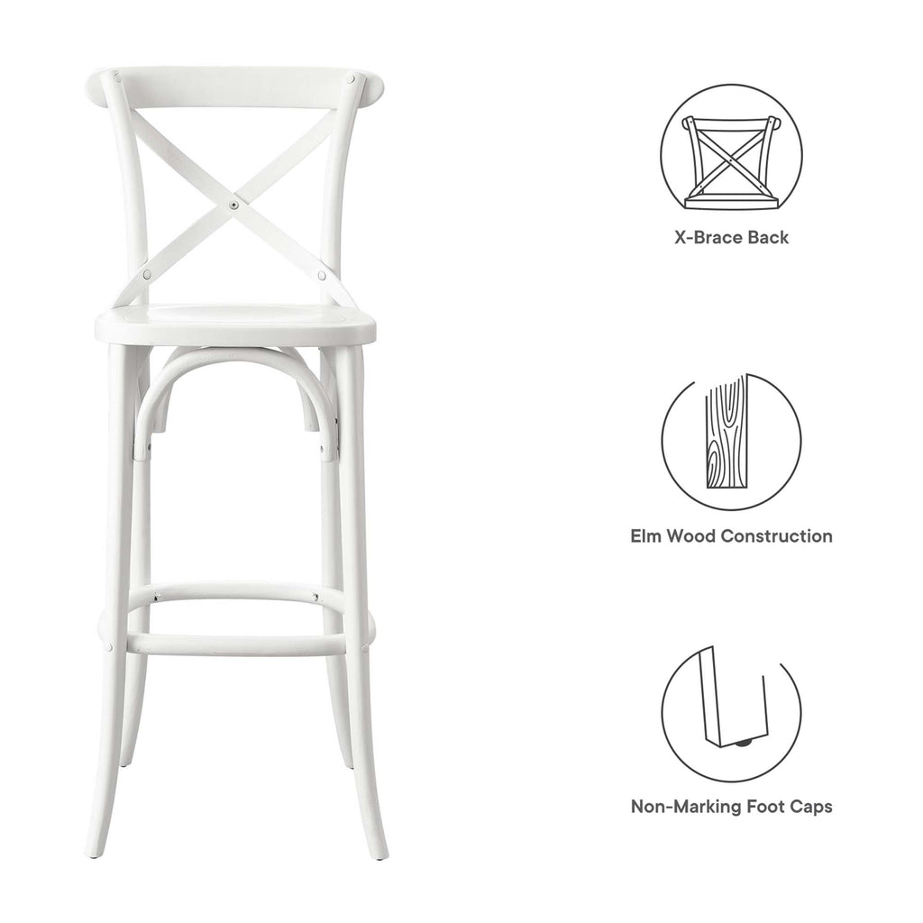 Gear Bar Stool - White (EEI-5563-WHI)