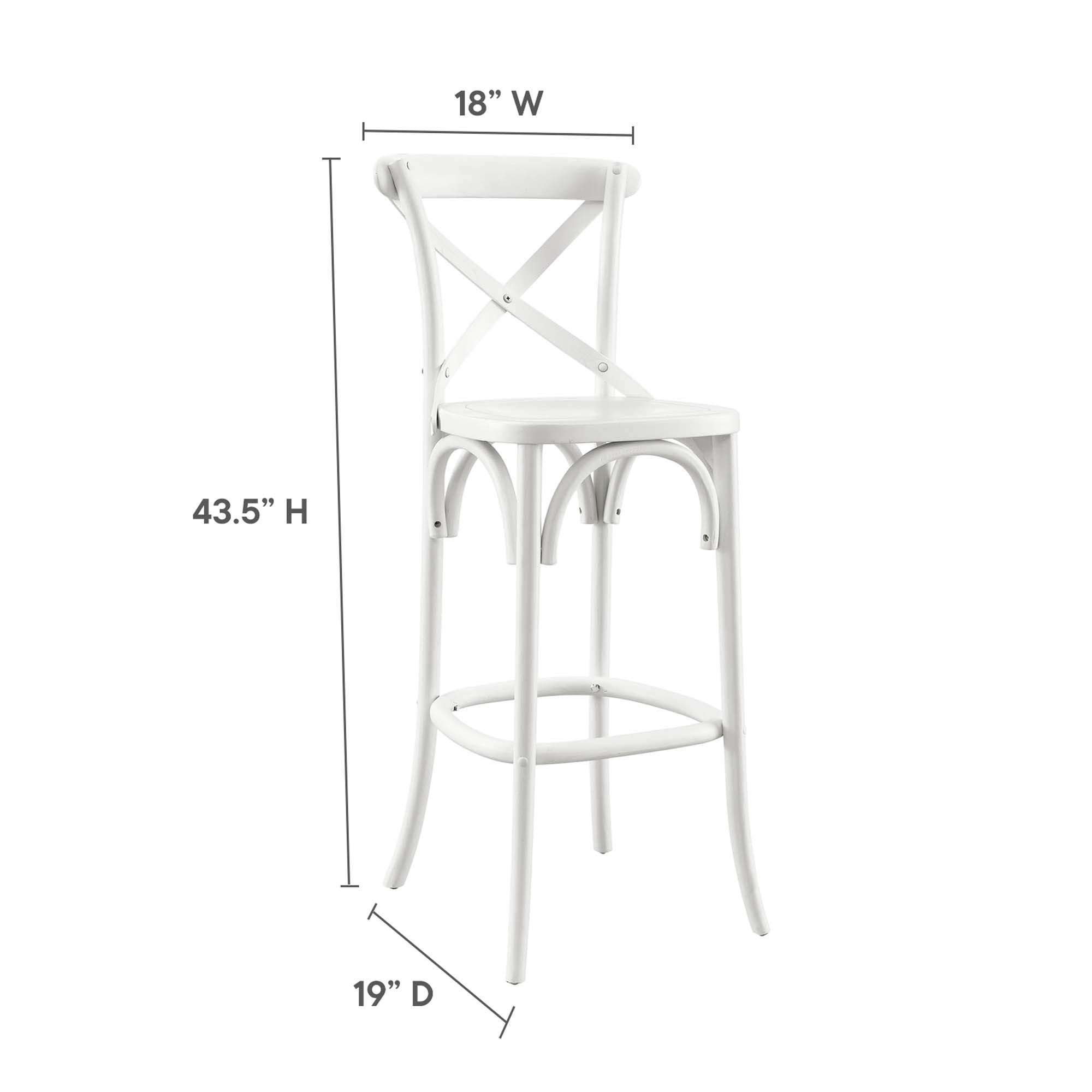 Gear Bar Stool - White (EEI-5563-WHI)
