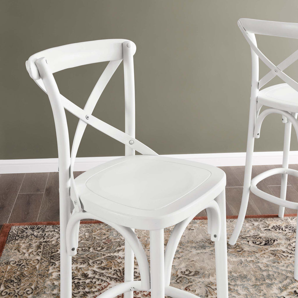 Gear Bar Stool - White (EEI-5563-WHI)