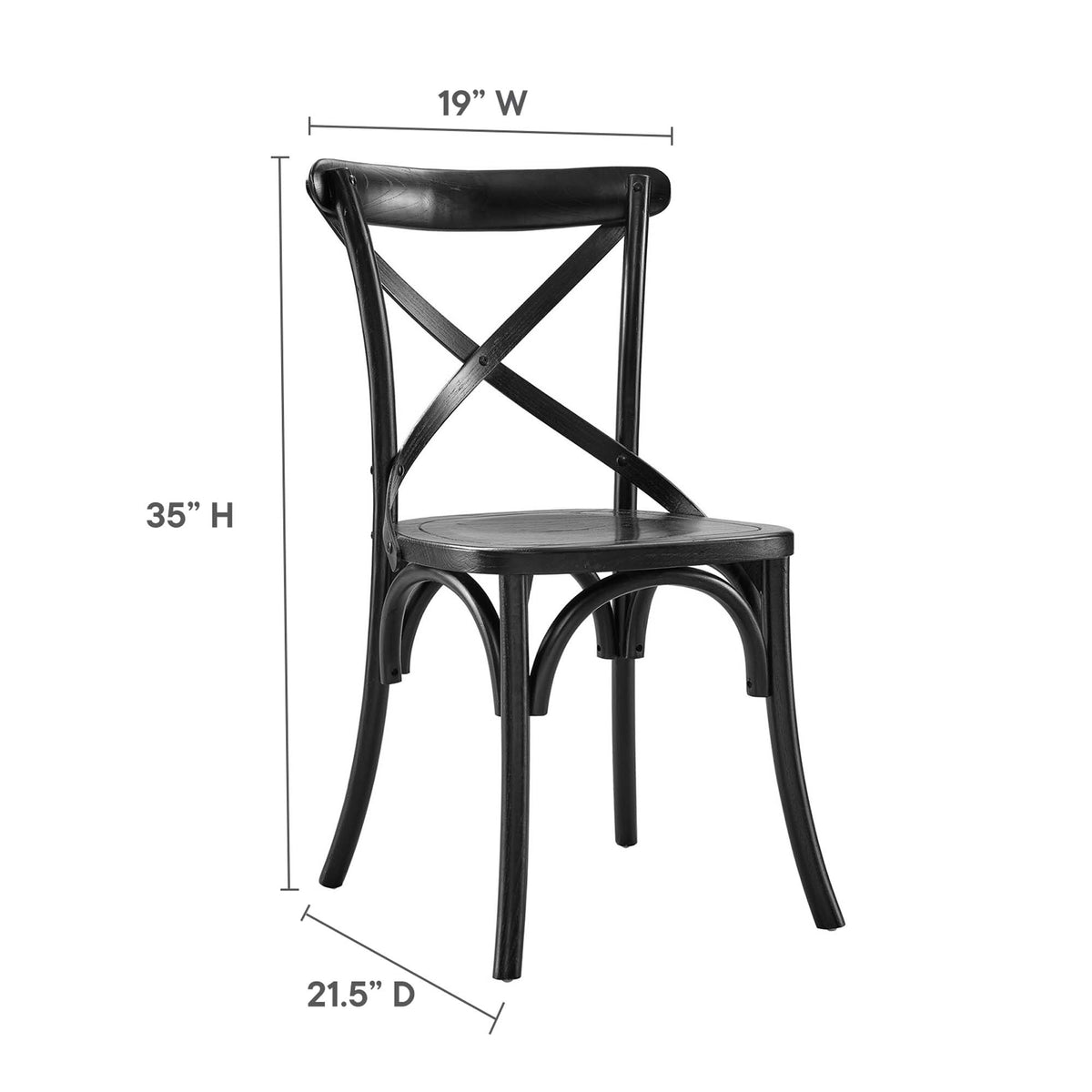 Gear Dining Side Chair - Black (EEI-5564-BLK)