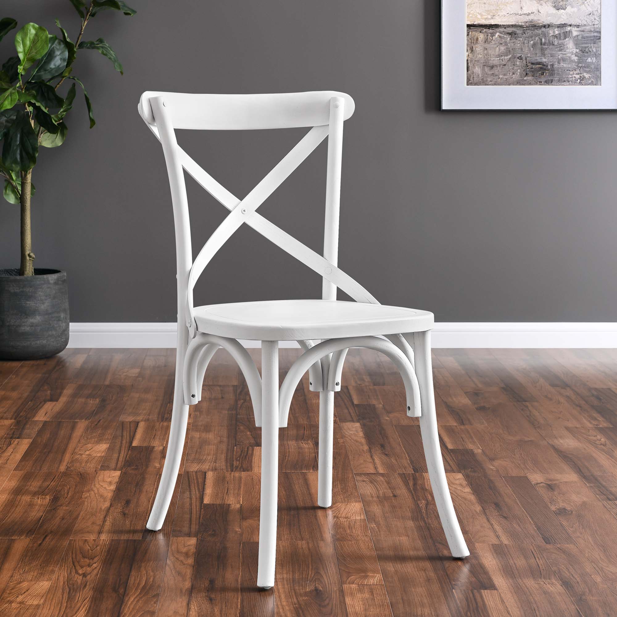 Gear Dining Side Chair - White (EEI-5564-WHI)