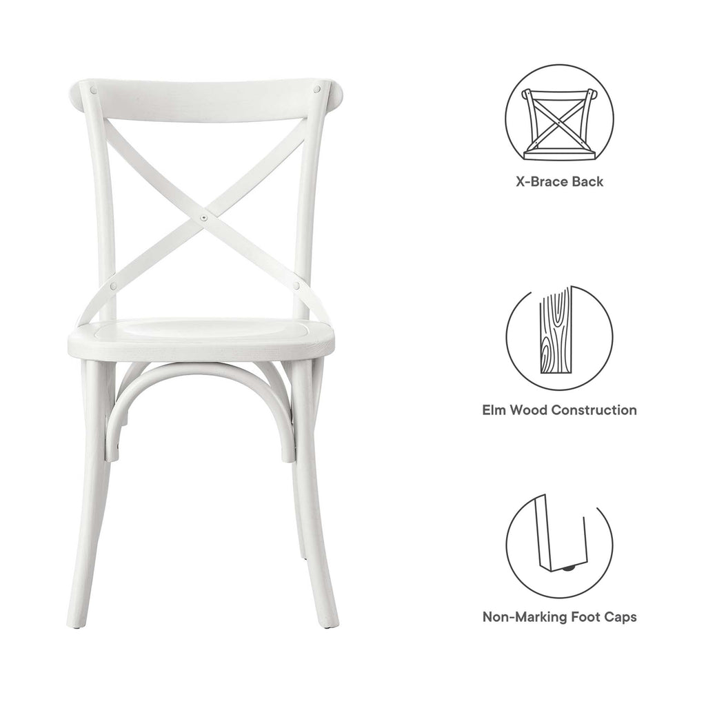 Gear Dining Side Chair - White (EEI-5564-WHI)