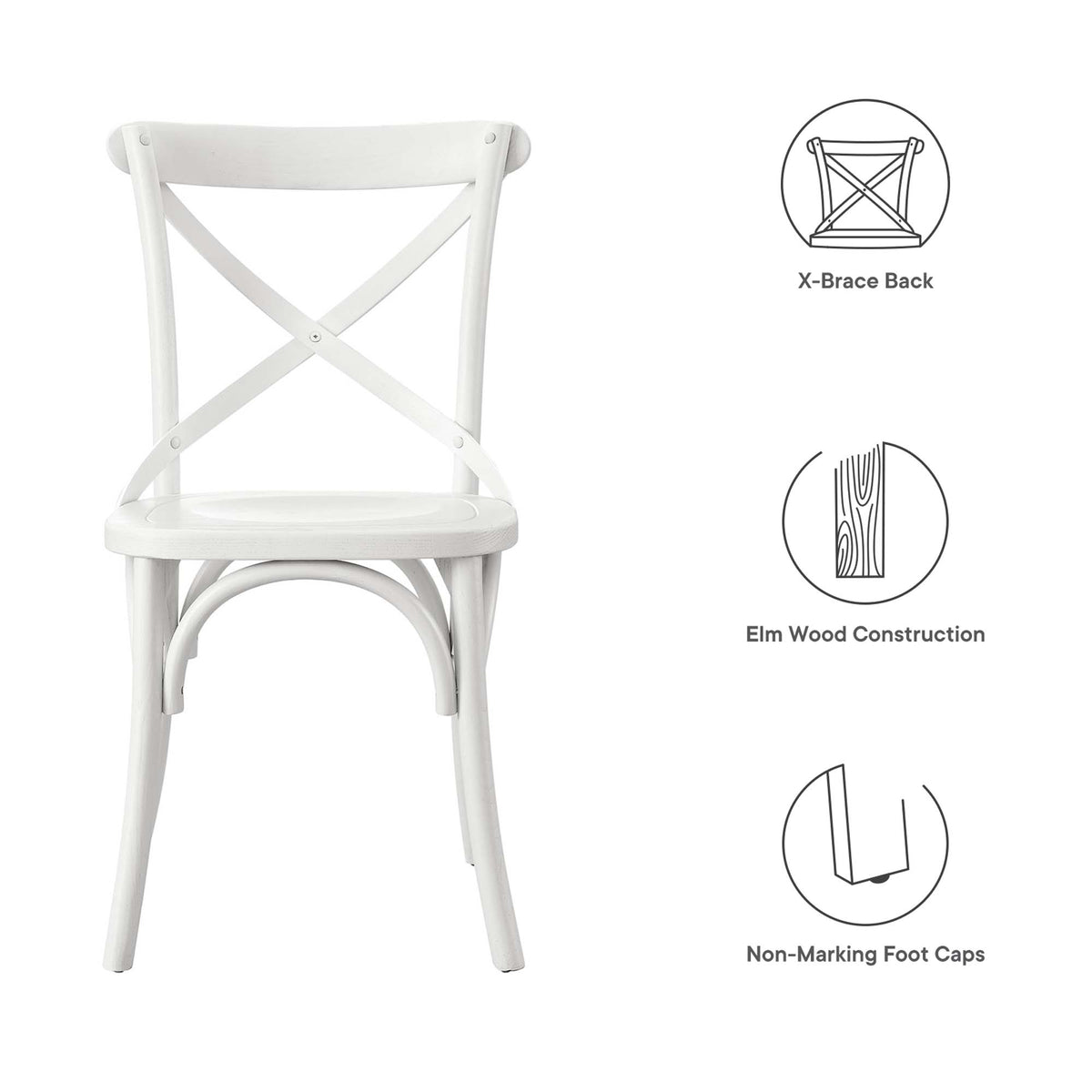 Gear Dining Side Chair - White (EEI-5564-WHI)