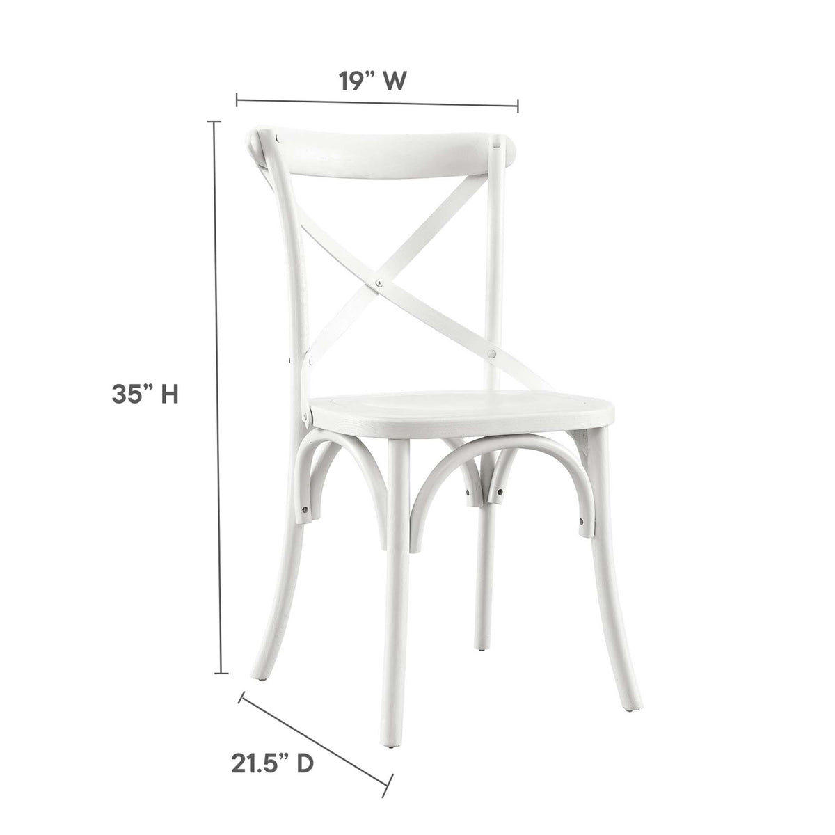 Gear Dining Side Chair - White (EEI-5564-WHI)