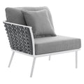 Stance Outdoor Patio Aluminum Left-Facing Armchair - White Gray