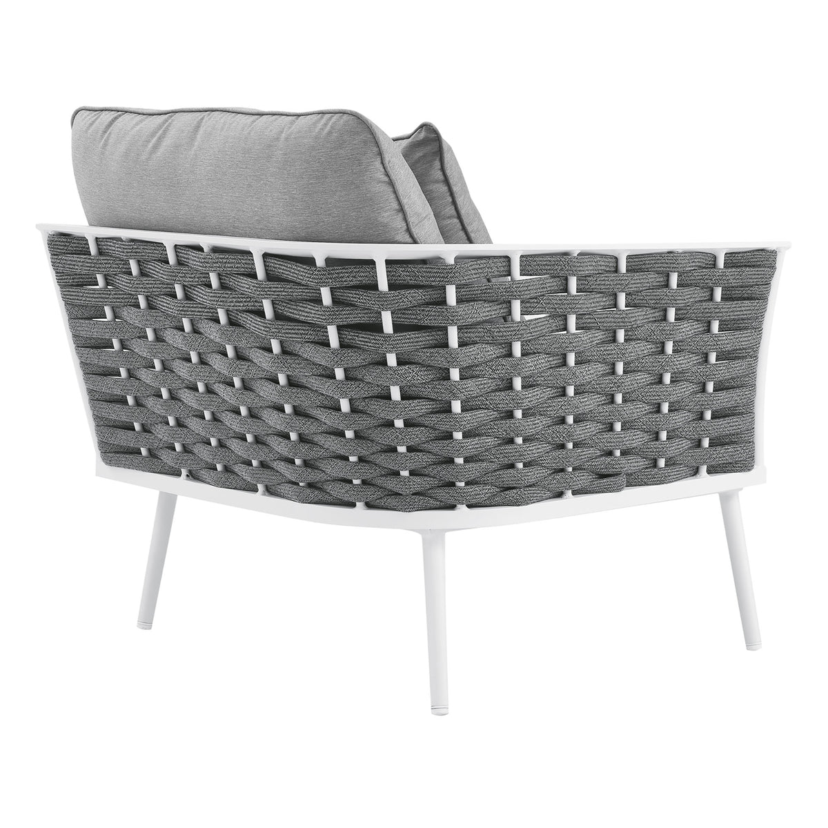 Stance Outdoor Patio Aluminum Left-Facing Armchair - White Gray