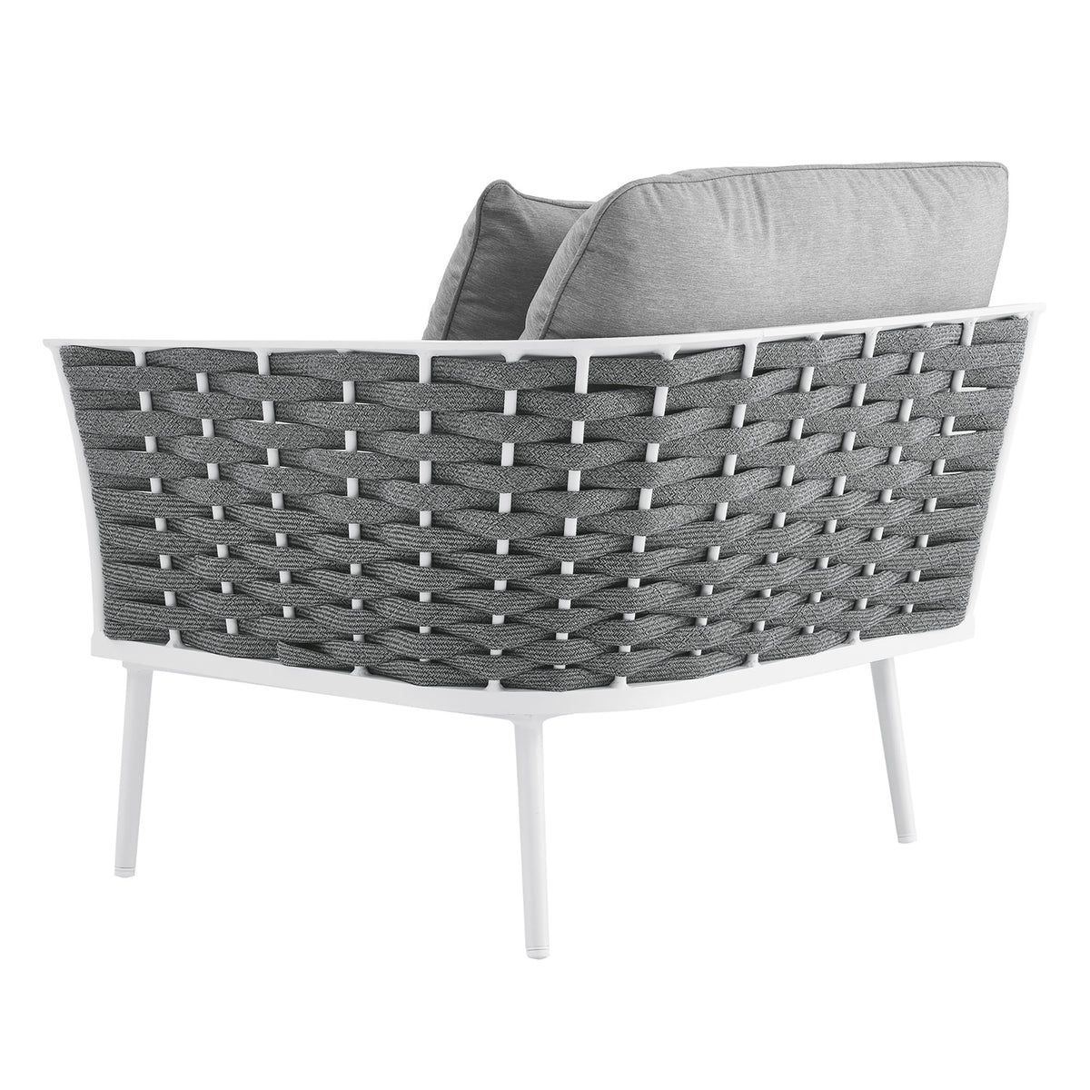 Stance Outdoor Patio Aluminum Right-Facing Armchair - White Gray