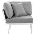 Stance Outdoor Patio Aluminum Corner Chair - White Gray