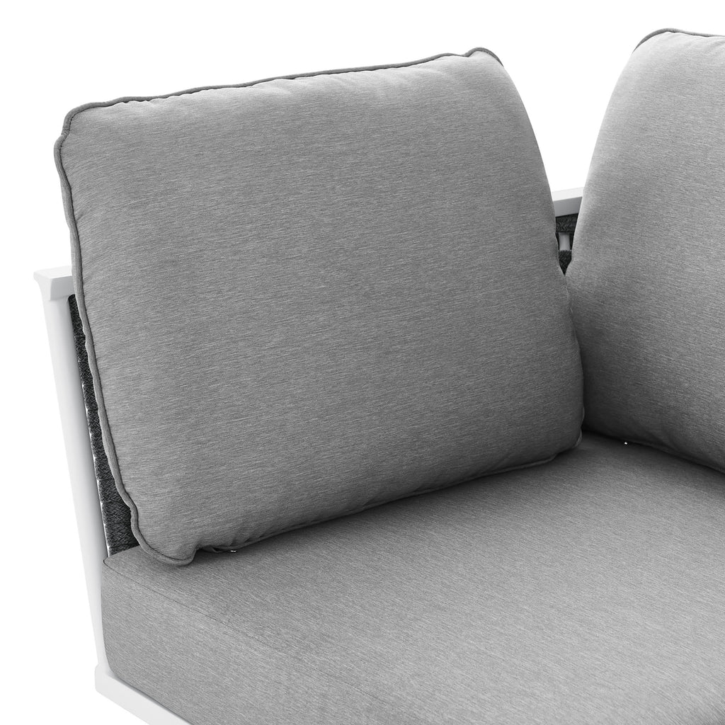 Stance Outdoor Patio Aluminum Corner Chair - White Gray