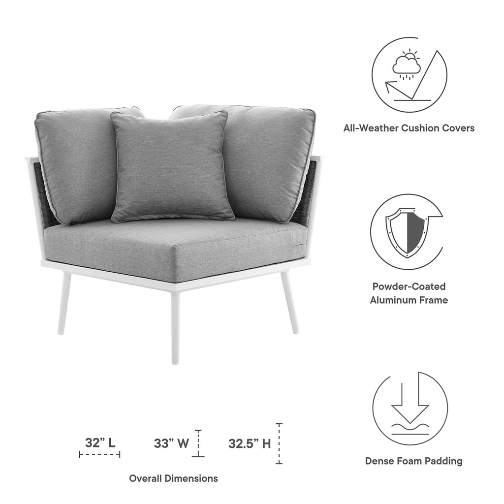 Stance Outdoor Patio Aluminum Corner Chair - White Gray