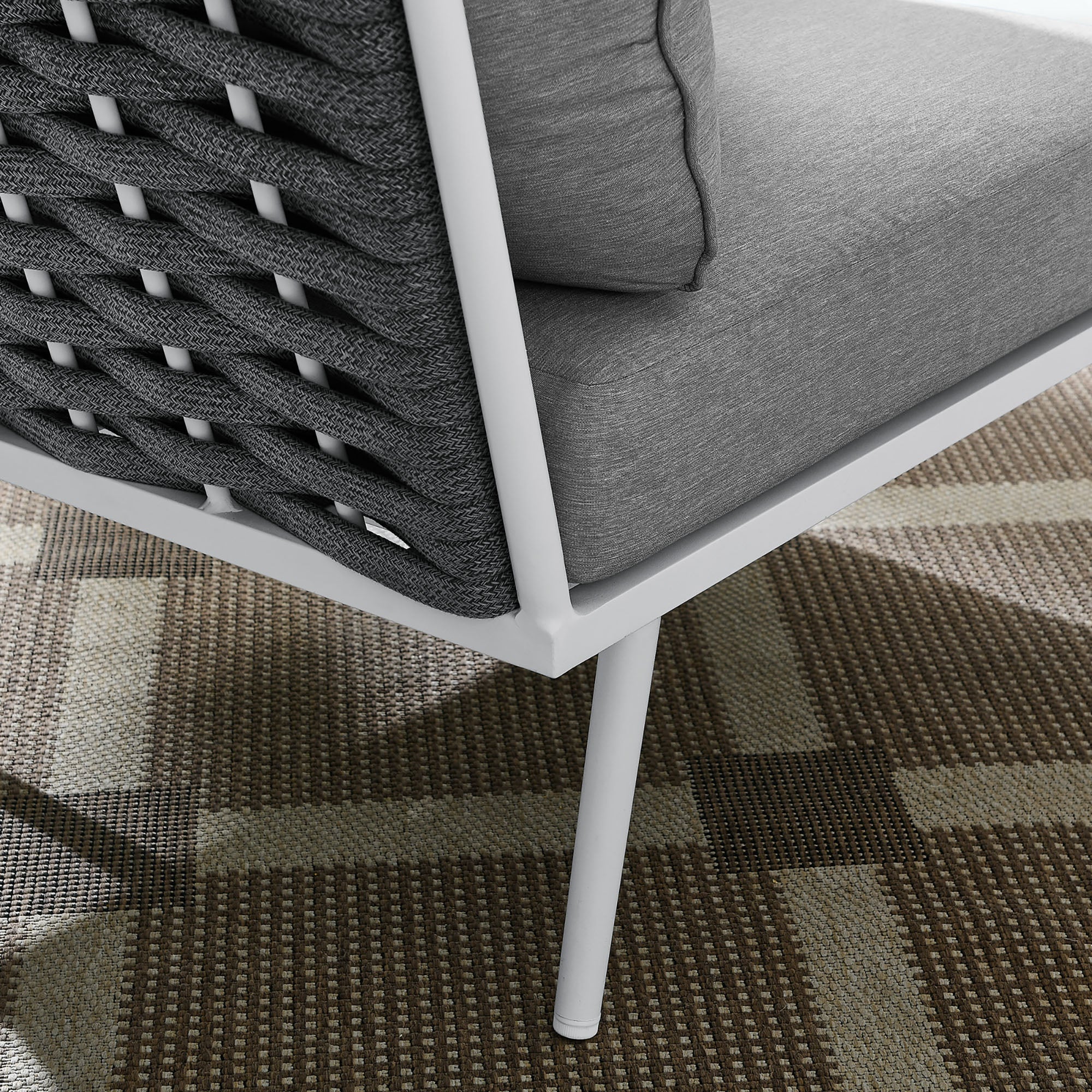 Stance Outdoor Patio Aluminum Corner Chair - White Gray