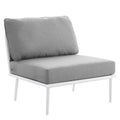 Stance Outdoor Patio Aluminum Armless Chair - White Gray