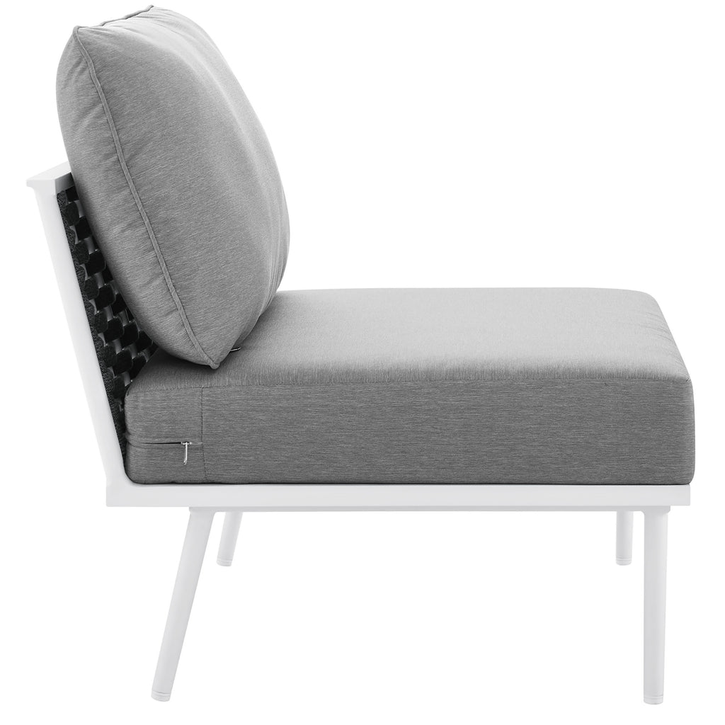 Stance Outdoor Patio Aluminum Armless Chair - White Gray